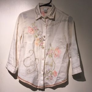 White embroidered shirt